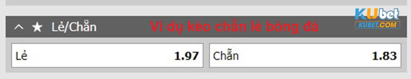 Trường hợp ví dụ của mốc tỷ lệ chẵn / lẻ trên bảng kèo nhà cái